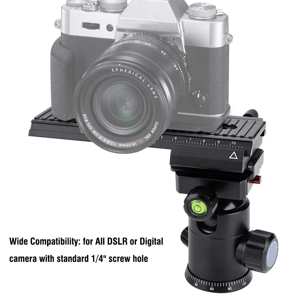 Diyeeni Rail Slider Camera Slider Mise au Point Macro bidirectionnelle avec vis de Montage 1/4 "pour Prise de Vue rapprochée avec échelle de précision pour Une Mise au Point Rapide