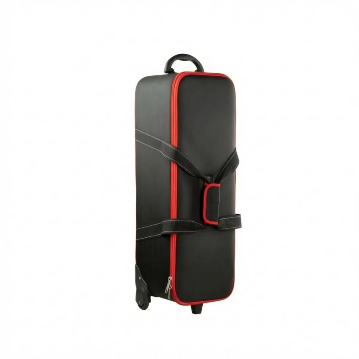 Camera Rolling Case Sac Photo Valise Trolley Boîtier Transport Housse Rembourrée Étanche en Nylon et Oxford Cloisons, 86cm Bordure Rouge, 86cm
