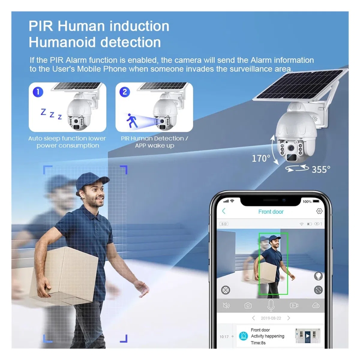 Caméra de sécurité extérieure Solaire 5MP 4G