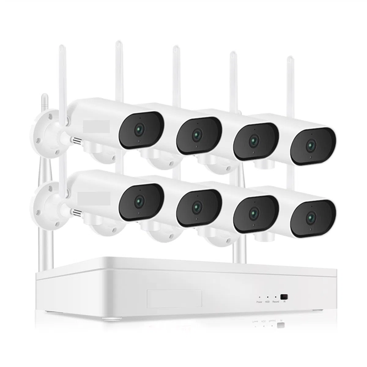 Caméra de sécurité, Système de caméra sécurité 8CH 3MP HD rotative horizontalement Enregistrement sonore Vision Nocturne système Surveillance extérieure(None)