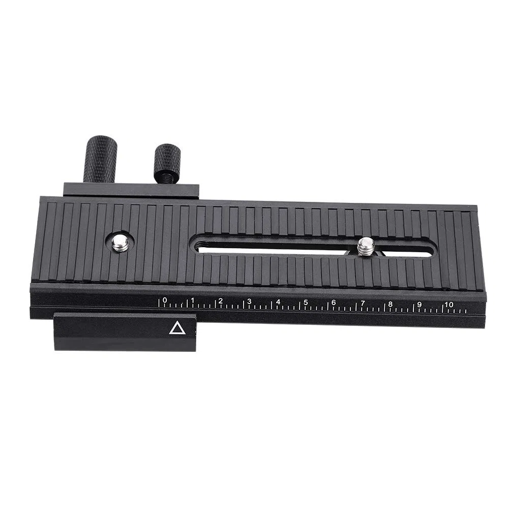 Diyeeni Rail Slider Camera Slider Mise au Point Macro bidirectionnelle avec vis de Montage 1/4 "pour Prise de Vue rapprochée avec échelle de précision pour Une Mise au Point Rapide