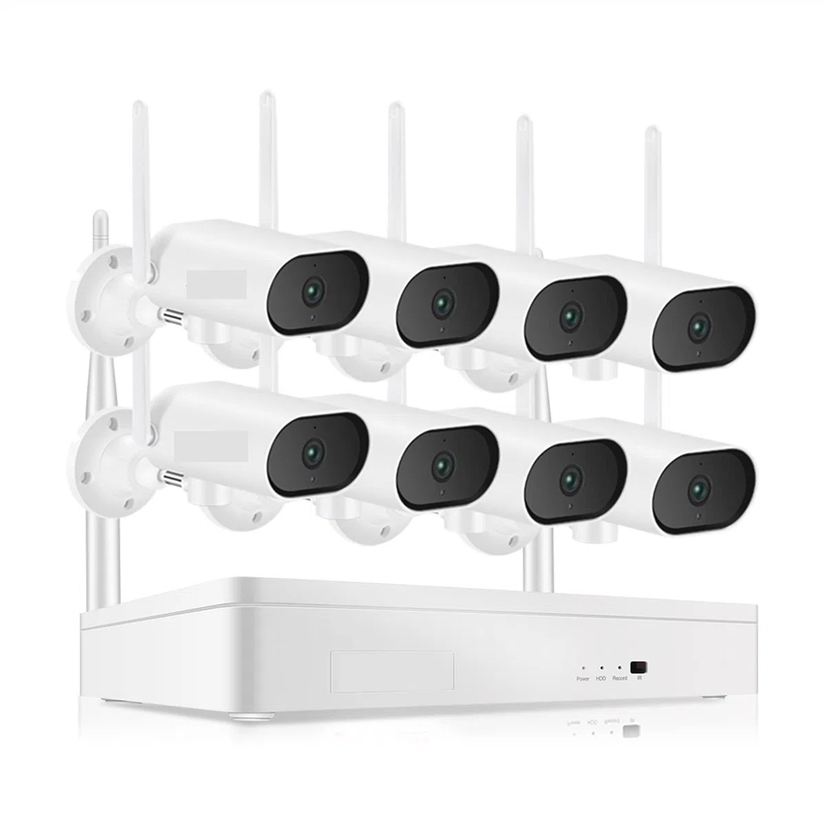 Caméra de sécurité, Système de caméra sécurité 5MP 8 Voies 8CH HD rotative horizontalement Enregistrement sonore Vision Nocturne système Surveillance extérieure(None)