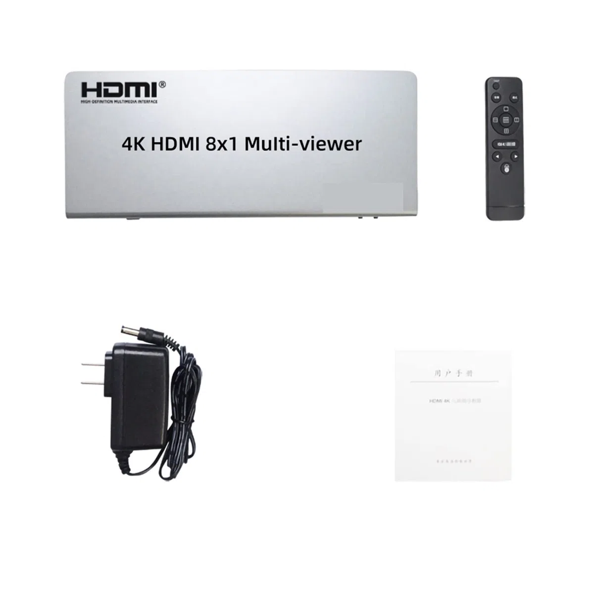 Multi-Viewer 8X1 Switcher 4K 30Hz Switch Converter avec Remoter 8 Input 1 Output pour TV, Lecteur Blu-Ray, DVD