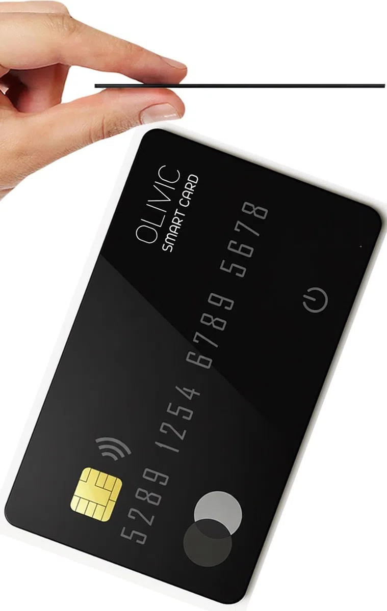 Carte de suivi ultra-mince de 0,7" [6 à 10 ans] iOS [aspect carte de crédit], tracker de portefeuille, IP67 [rechargeable] compatible avec chargement sans fil, localisateur, localisateur