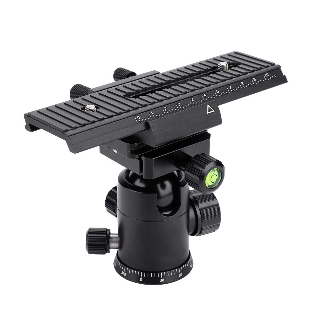 Diyeeni Rail Slider Camera Slider Mise au Point Macro bidirectionnelle avec vis de Montage 1/4 "pour Prise de Vue rapprochée avec échelle de précision pour Une Mise au Point Rapide