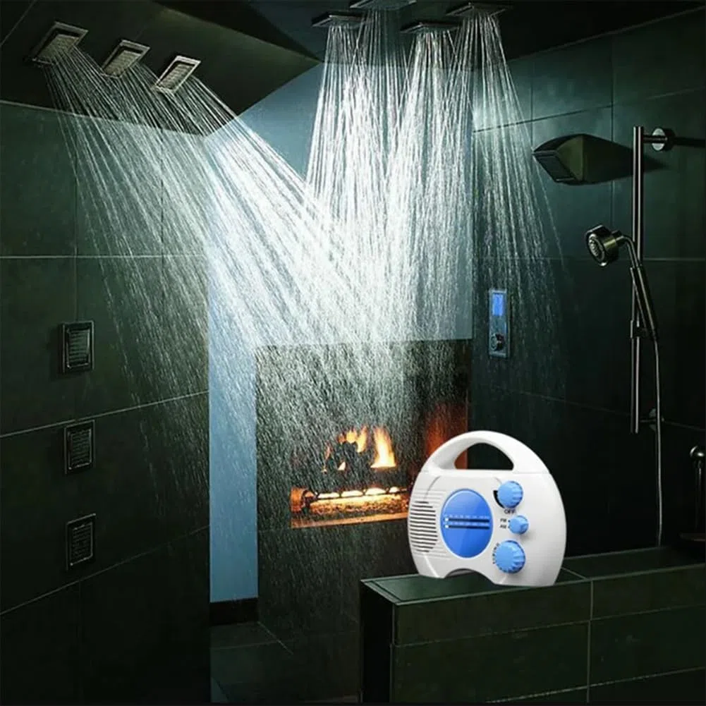 Nouvelle Radio Portable Étanche à 4 Niveaux pour Douche AM FM Mini Radio de Salle de Bain avec Carte Enfichable