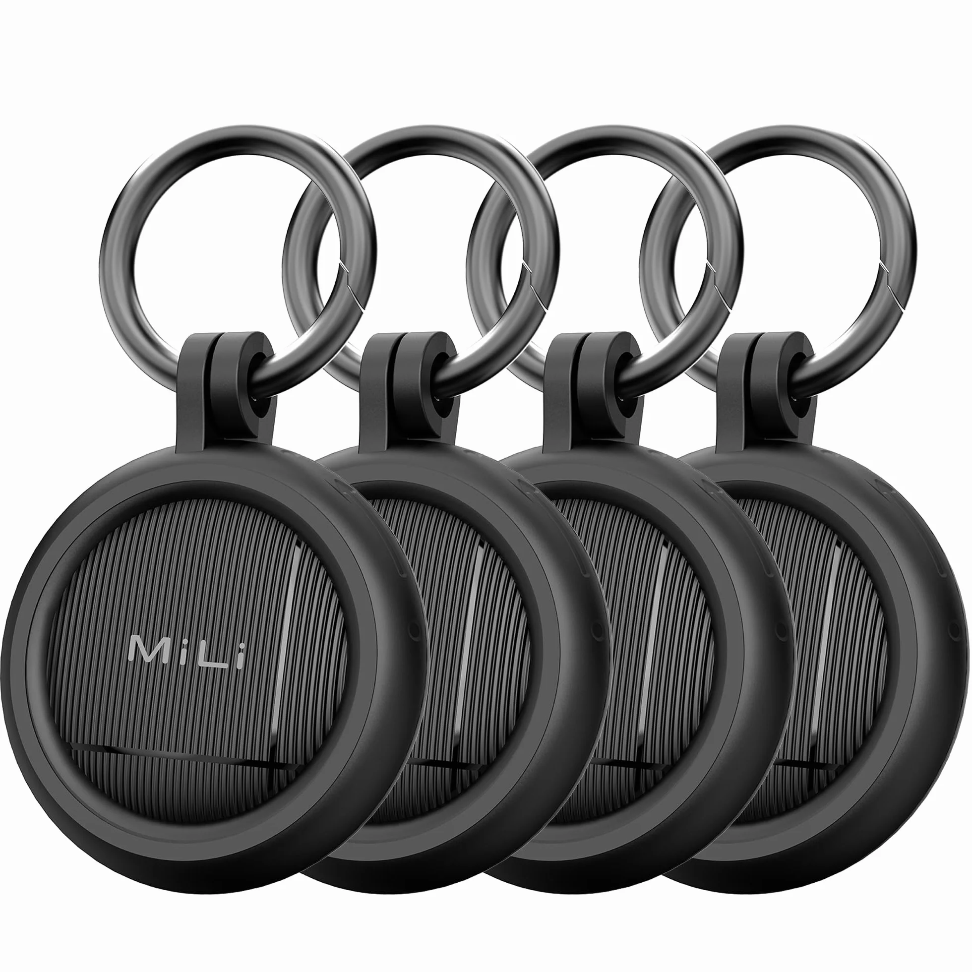 MiLi LiTag Duo Traceur Localisateur D’Objets Bluetooth, Compatible avec Apple et Android Localiser, pour Valises/Portefeuilles/Clés/Sacs/Bagages, Batterie Remplaçable, 4 Pack