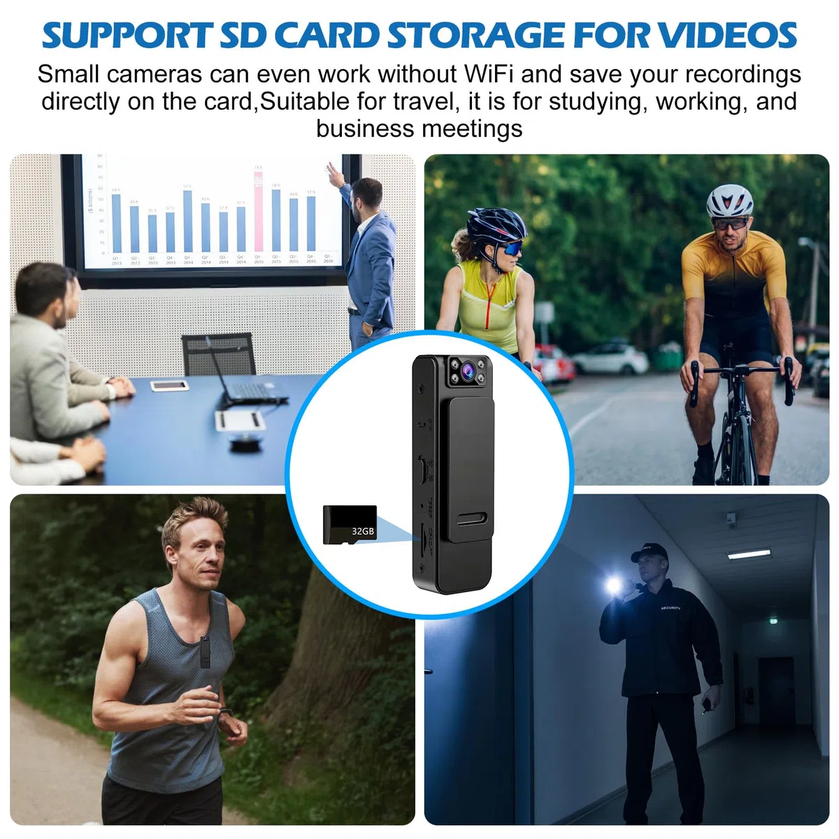 Petite caméra avec enregistrement et vidéo, mini caméra, petite caméra, caméra corporelle, mini caméra de surveillance 1080p HD, caméra cachée, enregistrement vidéo, fonction audio