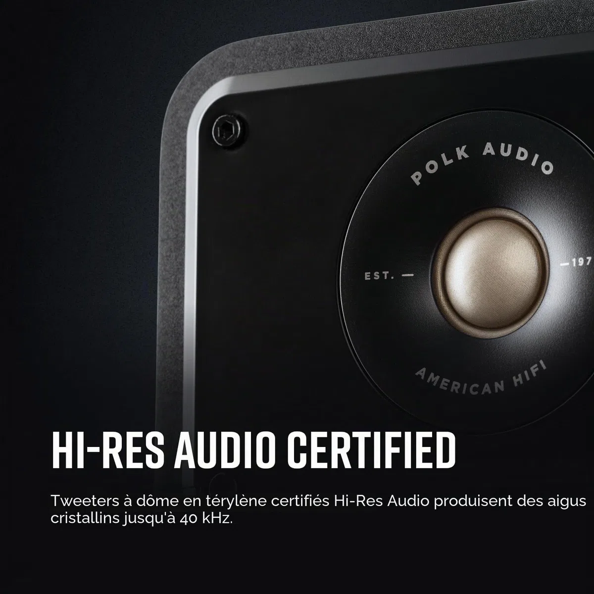 Polk Audio Signature Elite ES60 Enceinte Colonne Hi-FI Haute Résolution, Compatible Dolby Atmos et DTS:X, Certifiée Hi-Res, (Pièce) - Noire