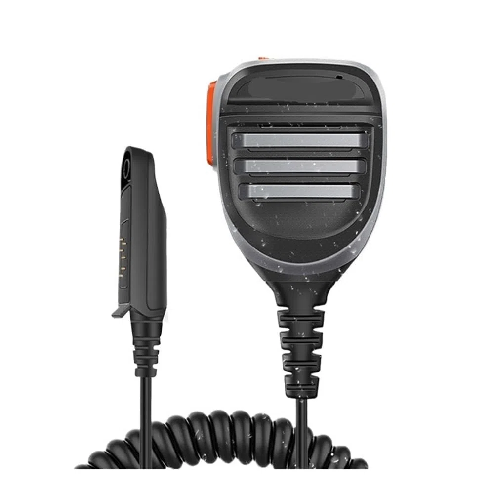 Convient for Baofeng Walkie Talkie UV 9R Pro Haut-Parleur Microphone étanche for PTT Micro for UV9R Plus S22 BF A58 9700 GT 3WP Radio(Dual PTT-Mic-Black)