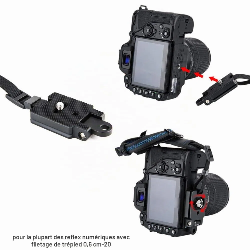JJC Sangle pour appareil photo reflex numérique (avec plaque de type Arca)