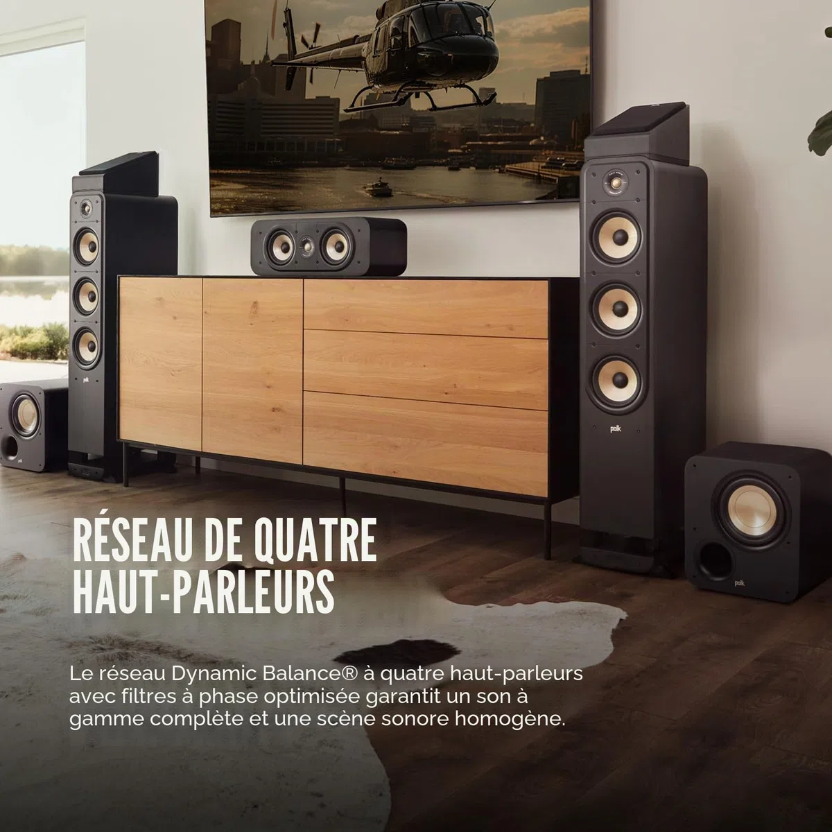 Polk Audio Signature Elite ES60 Enceinte Colonne Hi-FI Haute Résolution, Compatible Dolby Atmos et DTS:X, Certifiée Hi-Res, (Pièce) - Noire