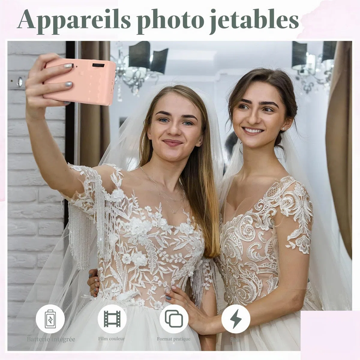 LEIFIDE Lot de 8 appareils photo jetables en vrac pour mariage, usage unique, appareil photo 35 mm avec film couleur flash pour photographie, anniversaire, voyage, camping, fête (couleur mignonne)