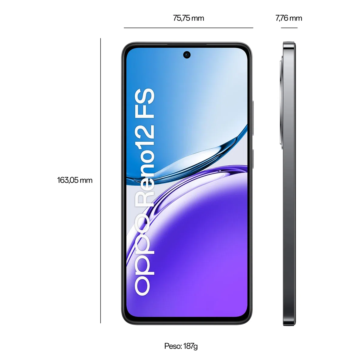Oppo Reno12 FS AI Smartphone, Triple caméra 50+8+2MP, Selfie 32MP, écran 6,67" 120HZ AMOLED FHD+, 5000mAh, RAM 16 Go (8+8) +ROM 512 Go, Support Auto [Deluxe Edition], Mat Gris