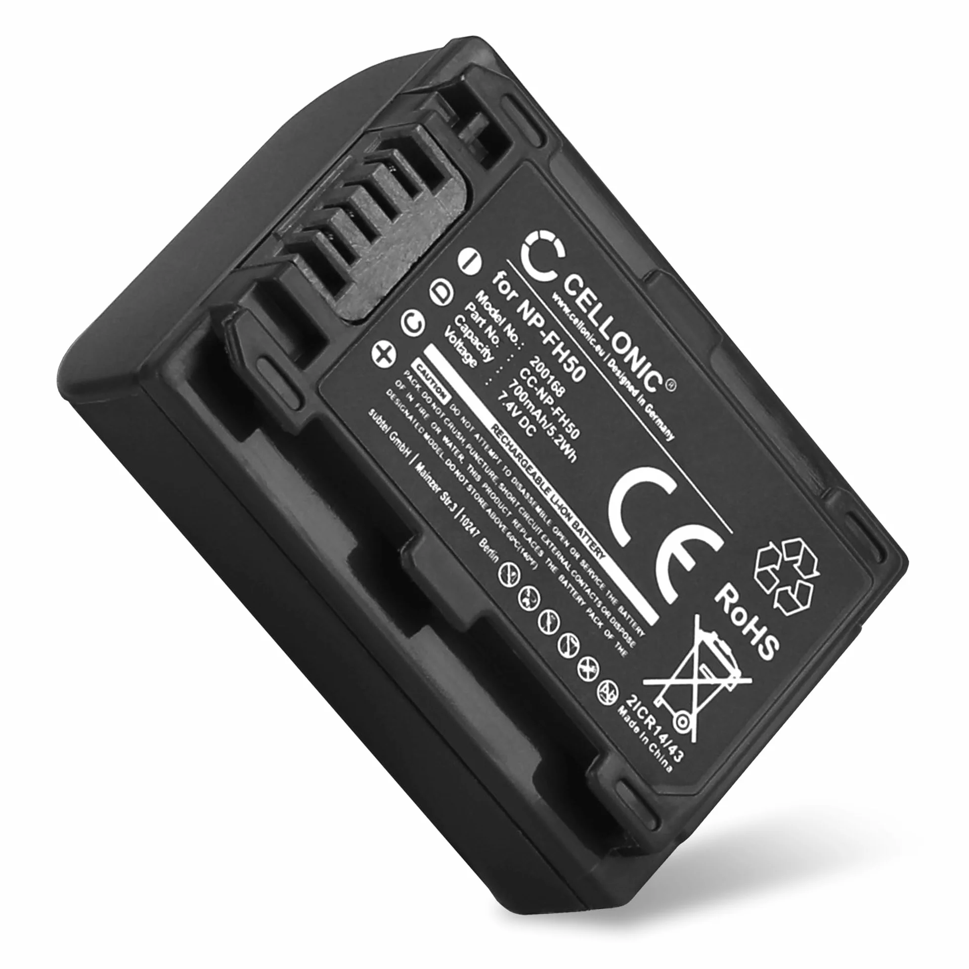CELLONIC 1x Batterie pour Appareil Photo Compatible avec Sony DSLR-A200 (α200), DSLR-A230 (α230), DSLR-A330 (α330), NP-FH50 - (700mAh, 7.4V)