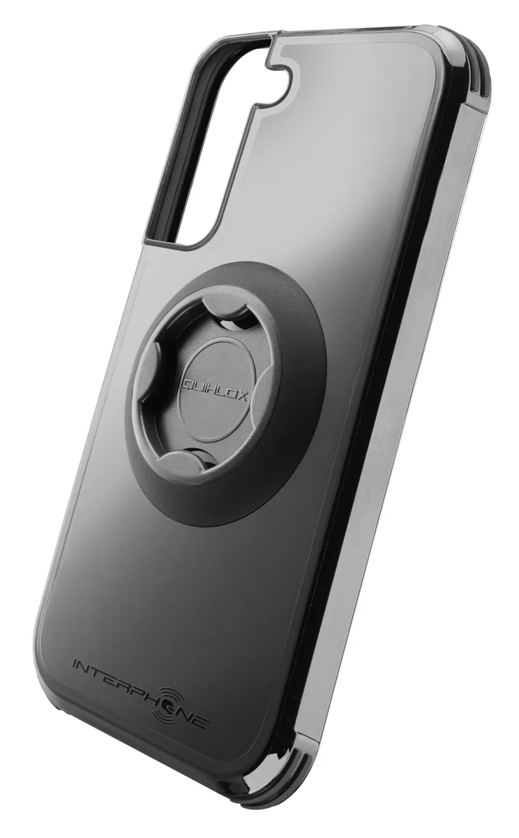 INTERPHONE Système modulaire QUIKLOX, Support de téléphone Portable, Coque dédiée Samsung A54 pour Fixations Guidon ou Miroir Quiklox, Crochet déverrouillage Rapide