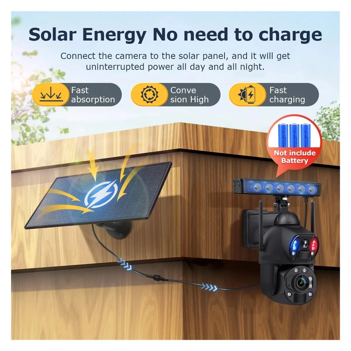Caméra PTZ Solaire à Double Objectif 8MP 4K 4G