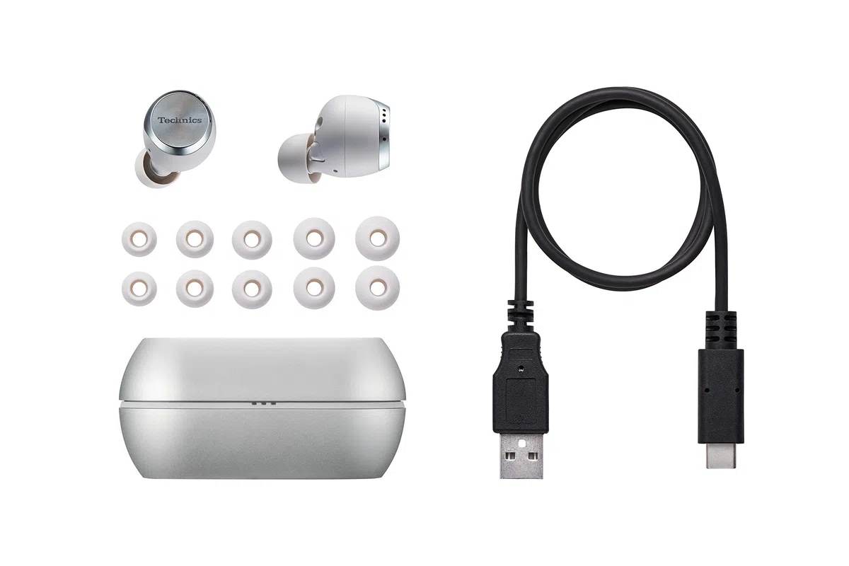 Technics Ecouteurs true wireless EAH-AZ70WE-S I HP 10mm Double réduction de bruits Bluetooth Touch sensor Charge rapide Activation assistant vocal IPX4 silver - Version Française