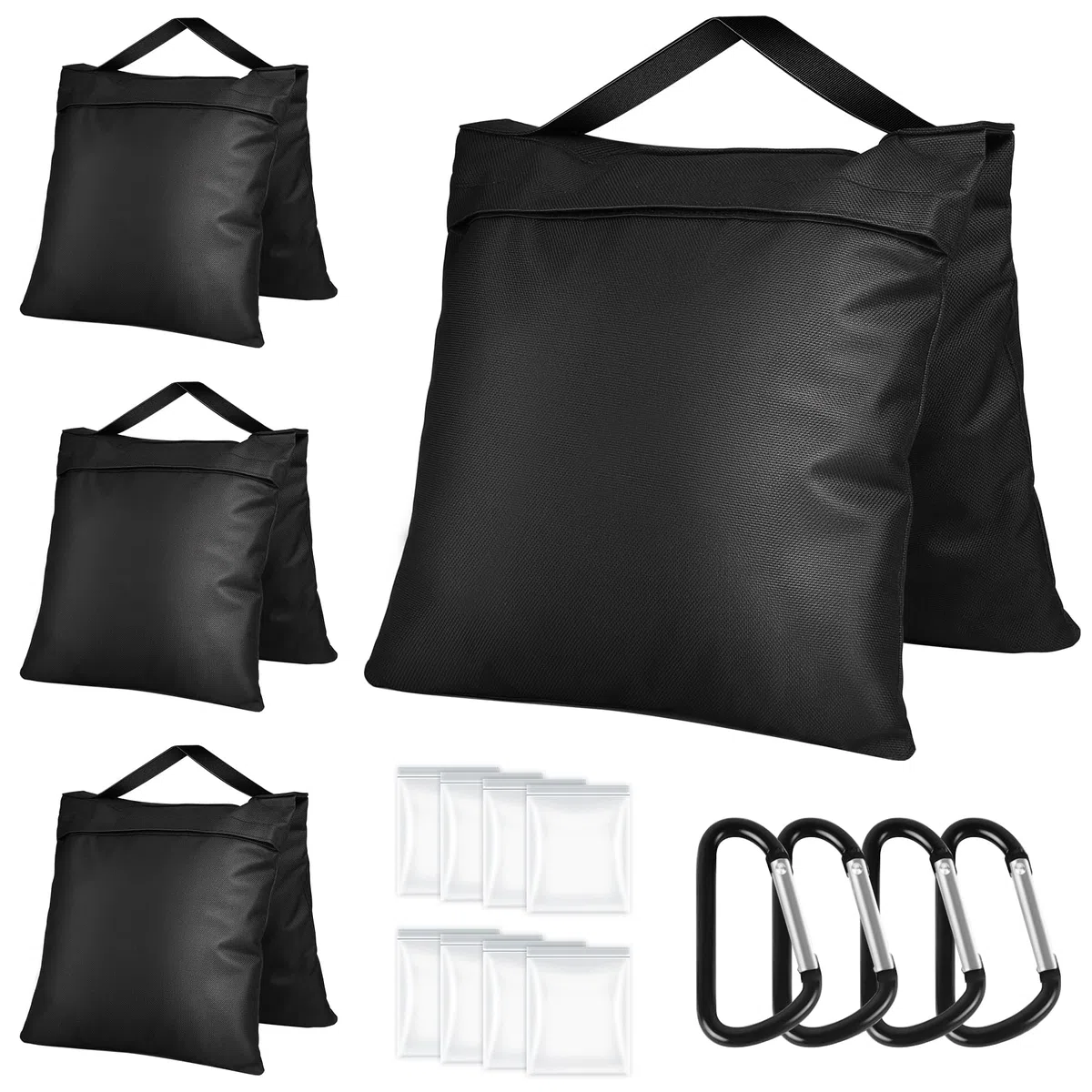 Victiv Lot de 4 Sac de Sable Résistants, 57x26,5cm Sacs de Lestage pour Trépied Photographique, 800D Oxford Sacs de Sable pour Renforcer Lestage, Sac de Sable pour Jardin, Tente, Parasol, Balançoire