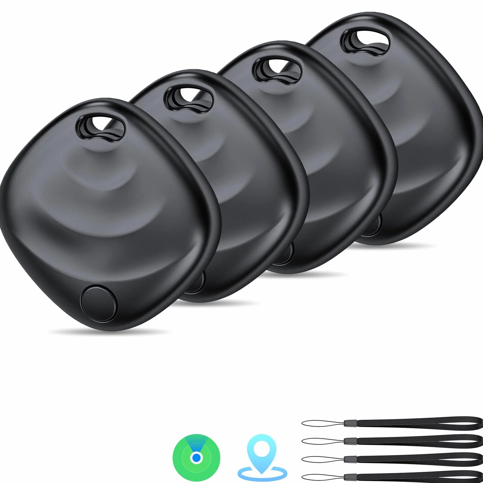 Nouveau [Certifié Apple MFi] (iOS Uniquement) Air Tracker Tags Lot de 4, Hoxe Bluetooth 5.3 Traceur Compatible Apple Localiser App, Localisateurs D'Objets pour Valises/Clés/Sacs, Batterie Remplaçable
