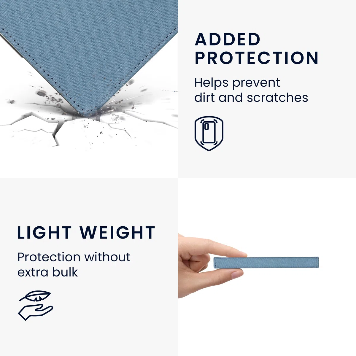 kwmobile Étui liseuse Compatible avec Kobo Aura H2O Edition 2 - Étui à Rabat magnétique Protection en Jean - Bleu