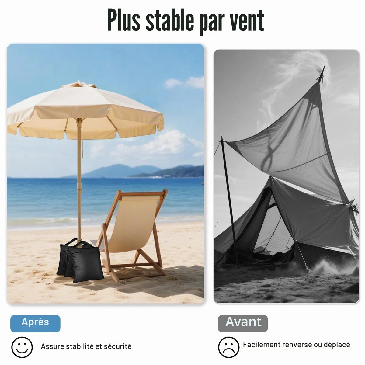 Victiv Lot de 4 Sac de Sable Résistants, 57x26,5cm Sacs de Lestage pour Trépied Photographique, 800D Oxford Sacs de Sable pour Renforcer Lestage, Sac de Sable pour Jardin, Tente, Parasol, Balançoire