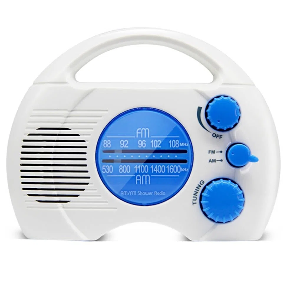 Nouvelle Radio Portable Étanche à 4 Niveaux pour Douche AM FM Mini Radio de Salle de Bain avec Carte Enfichable